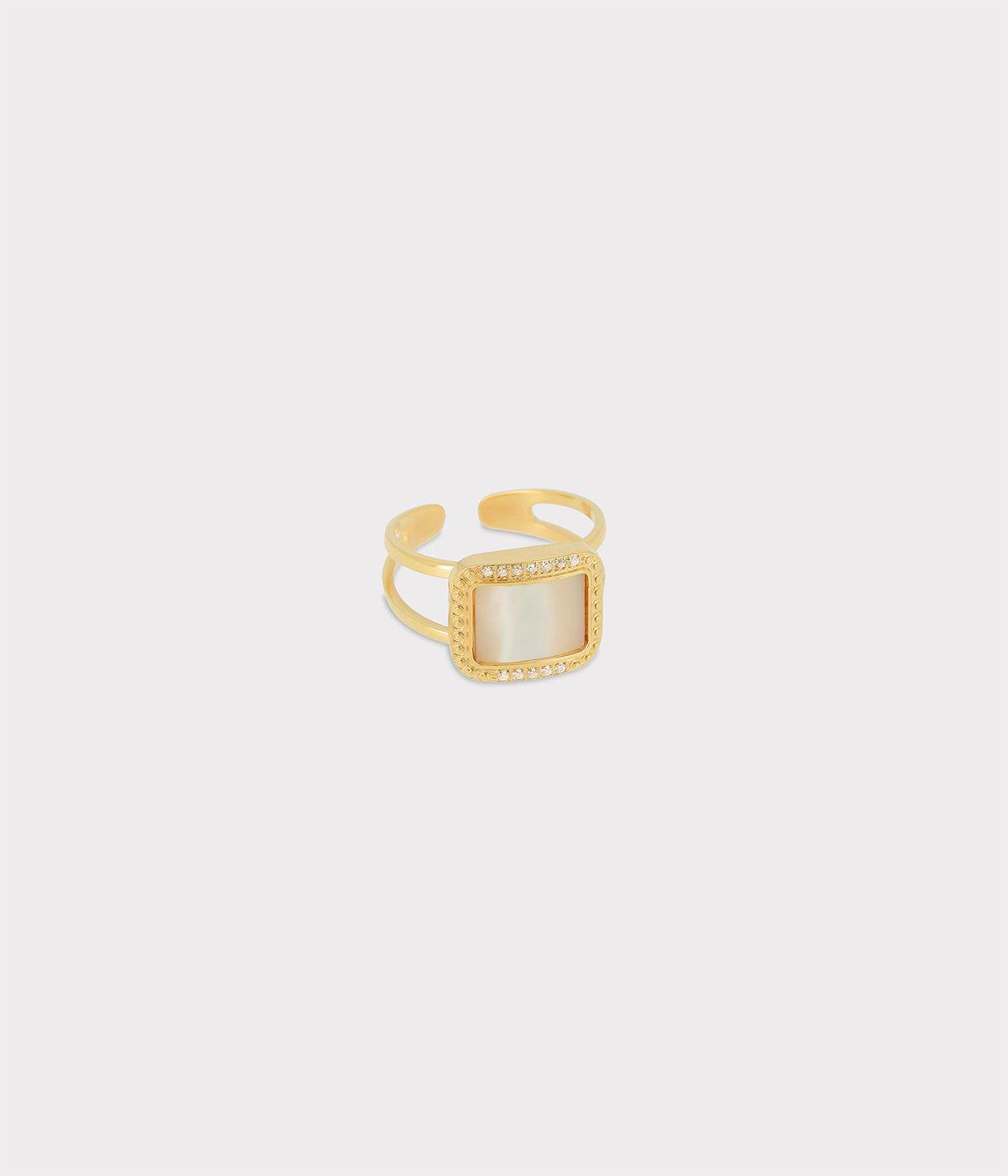 Bagues Ajustables | Bague Eliane – Acier doré – Femme Bagues Bagues Ajustables