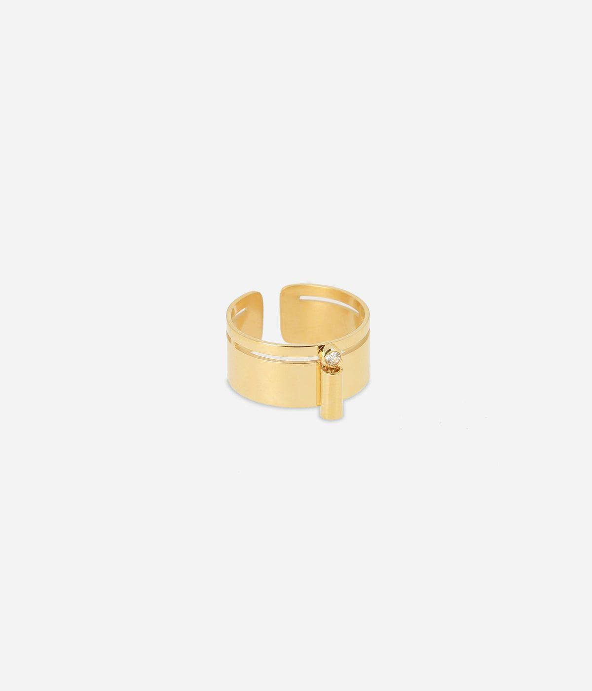 Bagues Ajustables | Bague Janine – Acier doré – Femme Bagues Bagues Ajustables