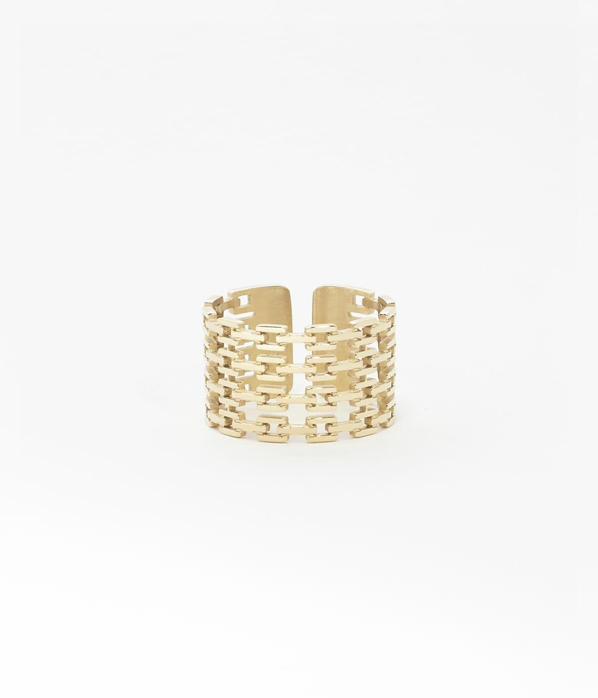 Bagues Ajustables | Bague Link – Acier doré – Femme Bagues Bagues Ajustables