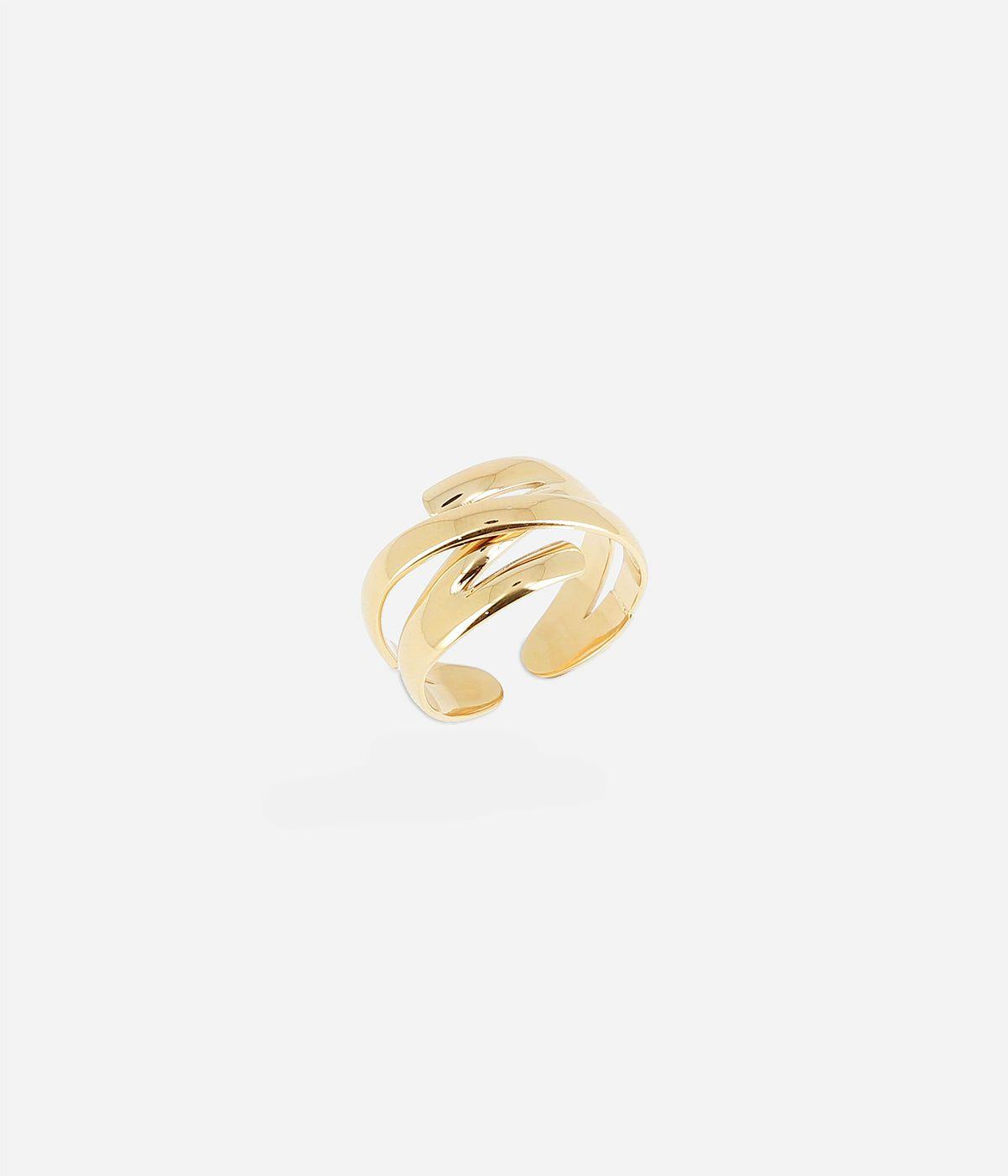 Bagues Larges | Bague Zeste – Acier doré – Femme Bagues Bagues Ajustables