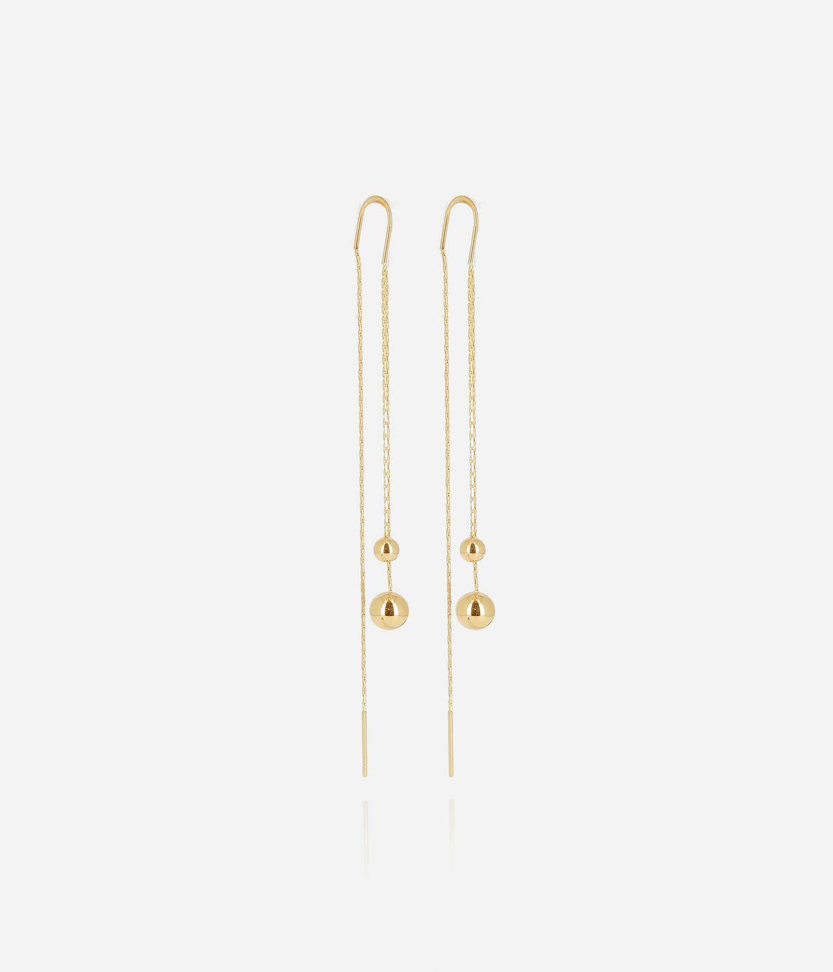 Boucles Longues – Larges | Boucles d’oreilles Kara – Acier doré – Femme Boucles D'oreilles Boucles Longues - Larges