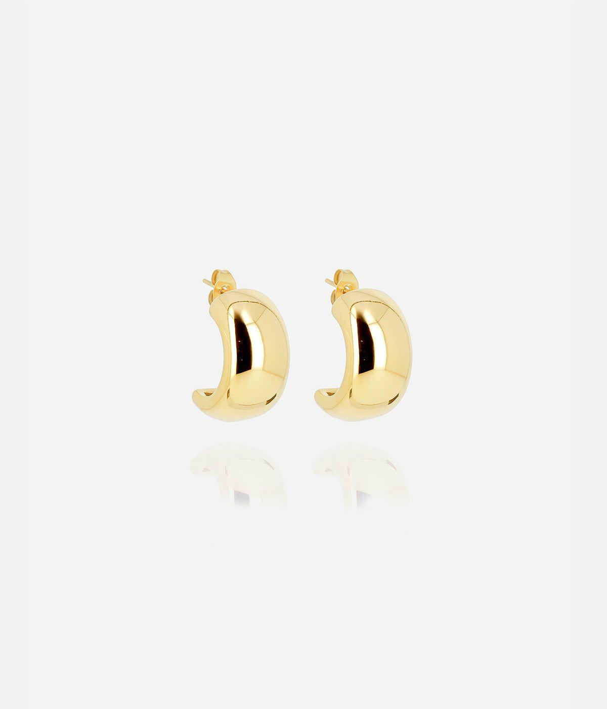 Boucles Medium | Boucles d’oreilles Bridge – Acier doré – Femme Boucles D'oreilles Boucles Medium