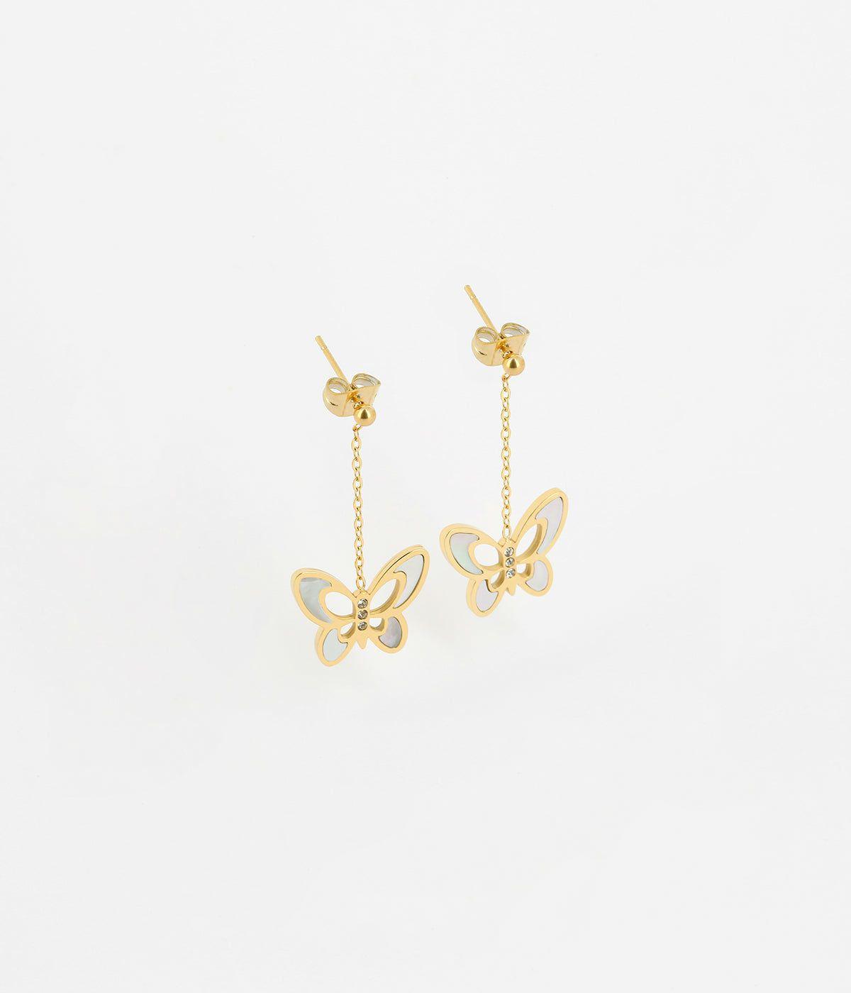 Boucles Medium | Boucles d’oreilles Mariposa – Acier doré – Femme Boucles D'oreilles Boucles Medium