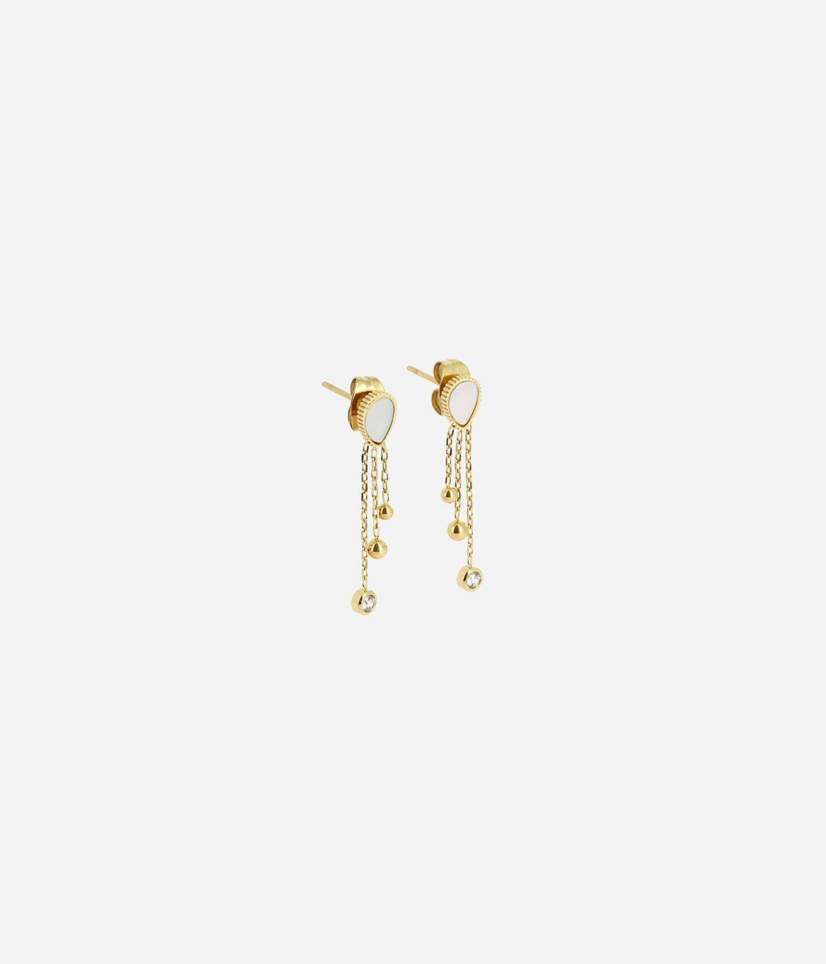 Boucles Medium | Boucles d’oreilles Softy – Acier doré / Nacre – Femme Boucles D'oreilles Boucles Medium