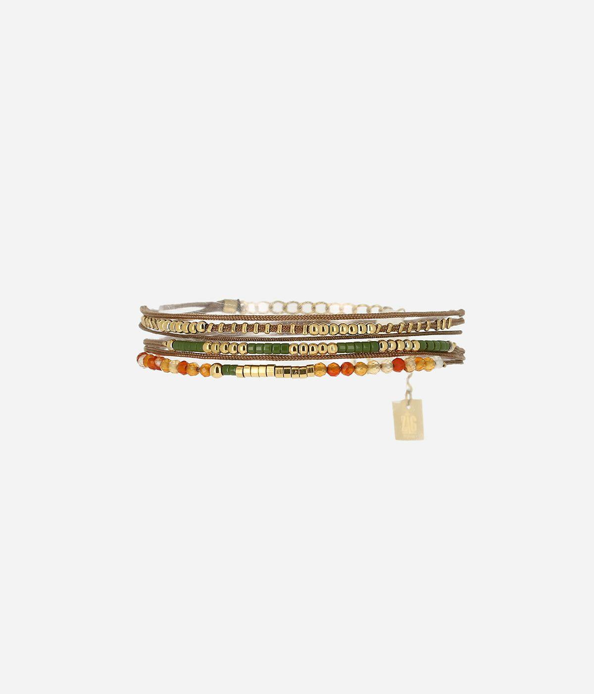 Bracelets Multi-rangs | Bracelet Avara – Acier doré / Rouge – Femme Bracelets Bracelets Multi-rangs