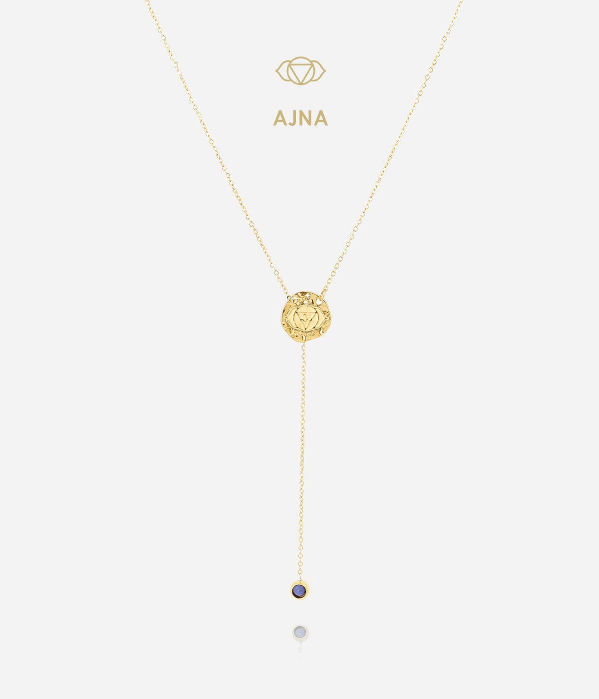 Colliers Medium | Collier Ajna – Acier doré / Lapis Lazuli – Femme Colliers Colliers Medium