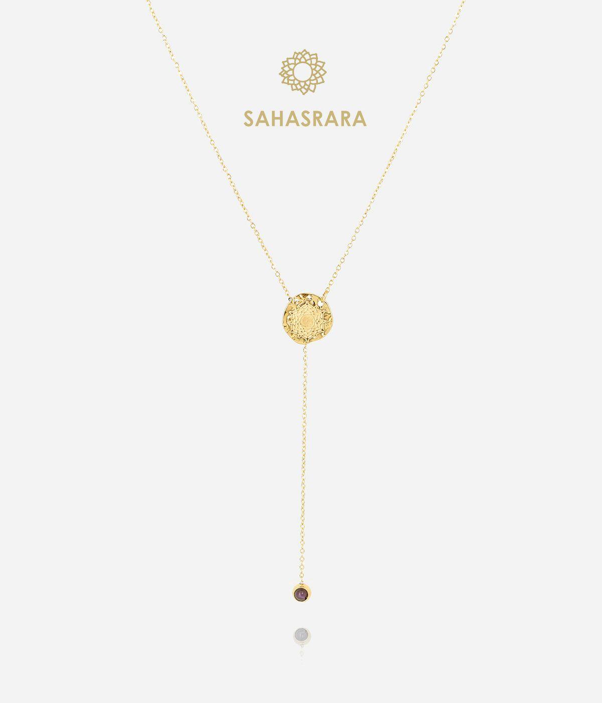 Colliers Medium | Collier Sahasrara – Acier doré / Améthyste – Femme Colliers Colliers Medium