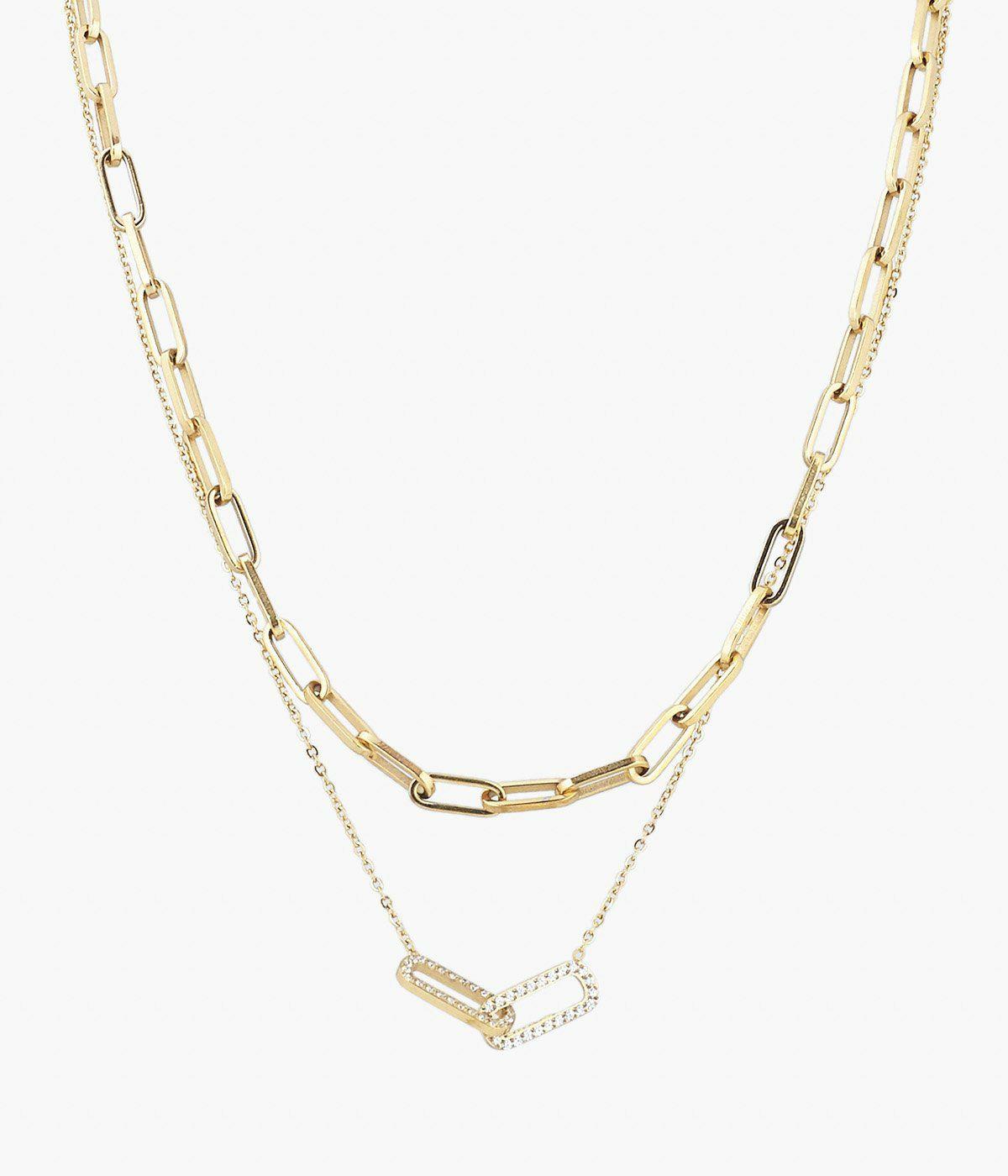 Colliers Multi-Rangs | Collier Bobby – Acier doré – Femme Colliers Colliers Multi-Rangs