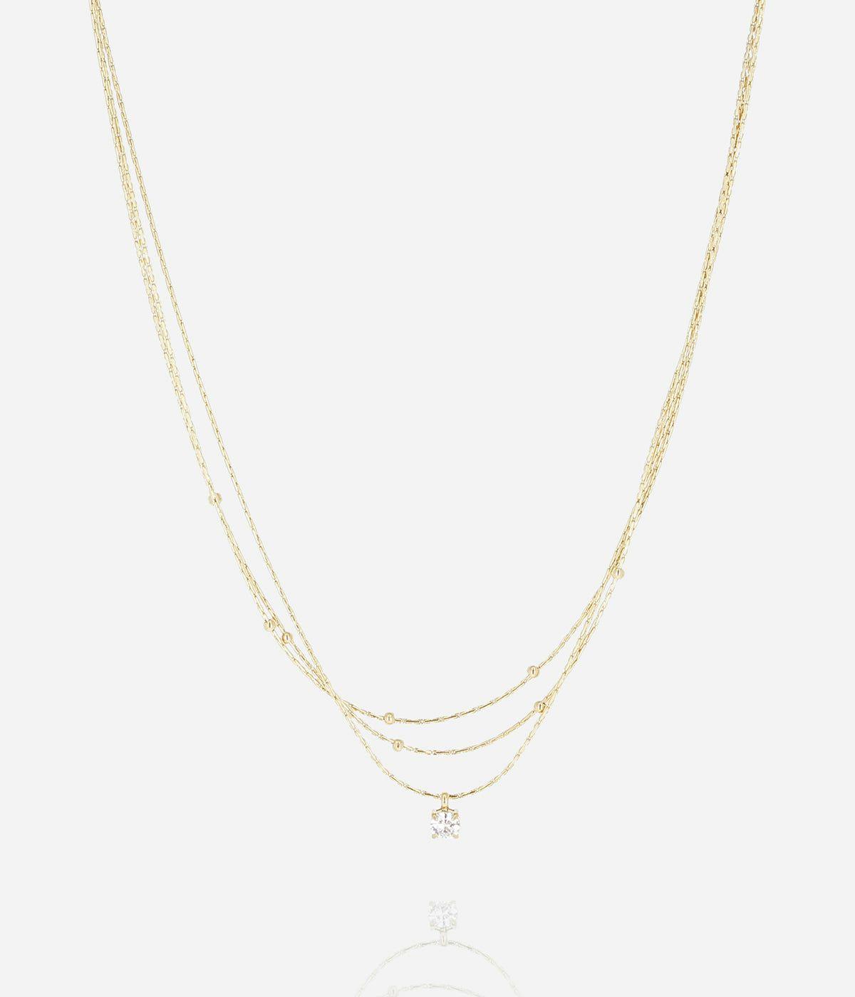 Colliers Multi-Rangs | Collier Radieux – Acier doré – Femme Colliers Colliers Multi-Rangs