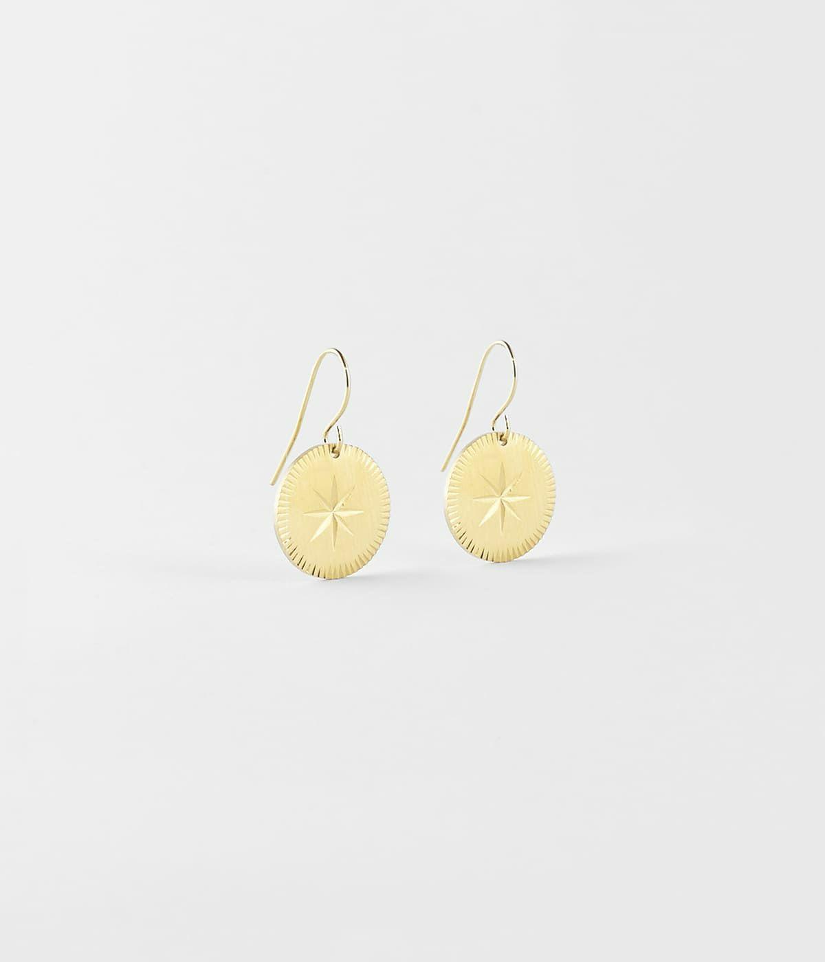 Dormeuses | Boucles d’oreilles Hélios – Acier doré – Femme Boucles D'oreilles Dormeuses