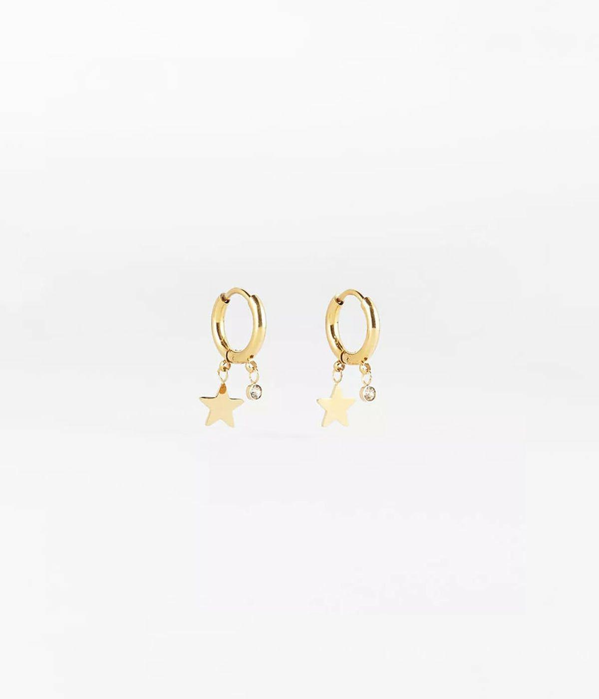 Mini Boucles | Boucles d’oreilles Lucky Star – Acier doré – Femme Boucles D'oreilles Femme